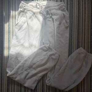 Abercrombie & Fitch Light Gray Drawstring Joggers